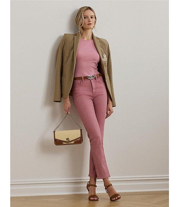 Lauren Ralph Lauren Stretch Knit Crew Neck Short Sleeve Tee Product Image