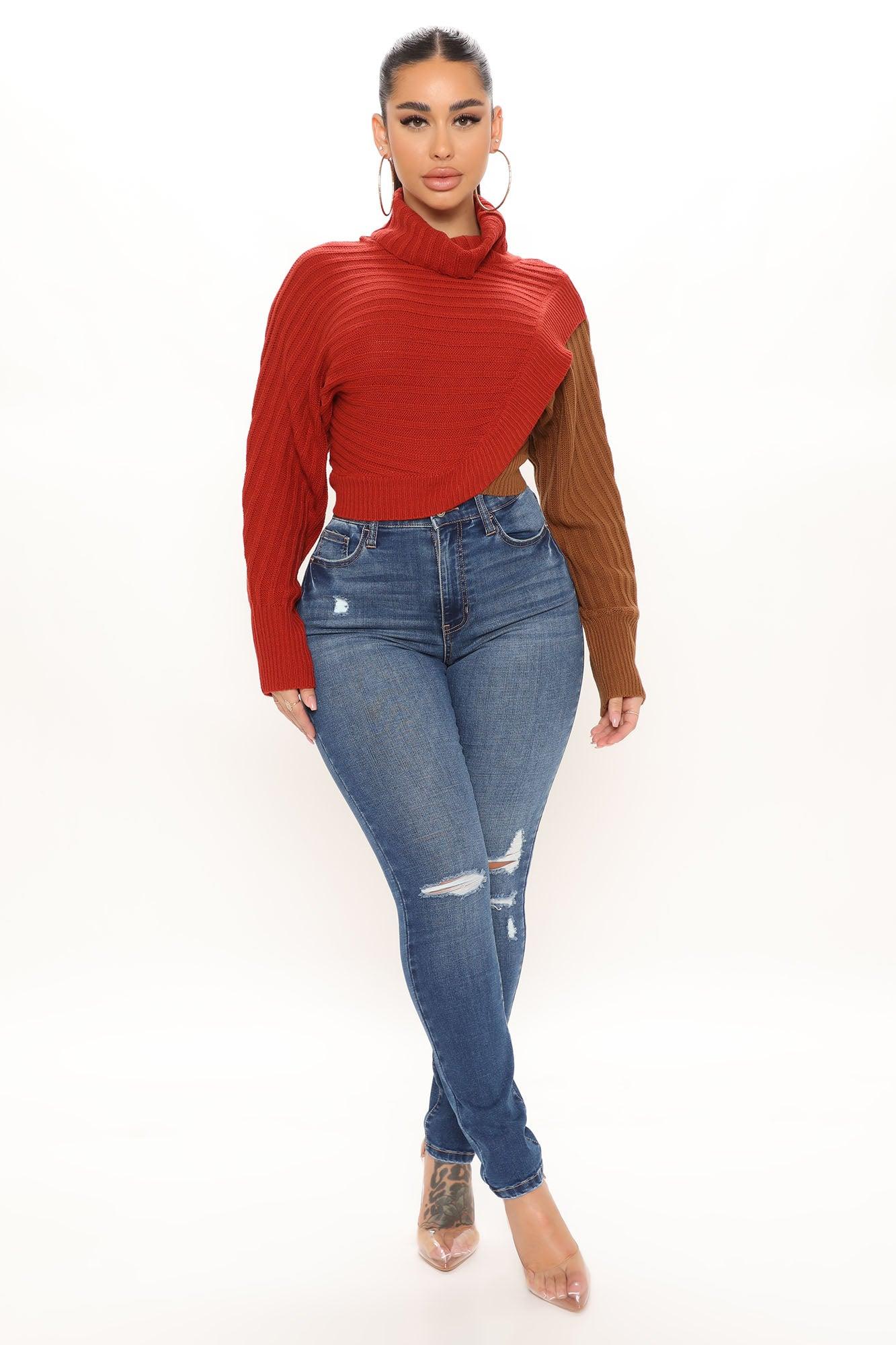 Cross Roads Turtleneck Sweater - Rust/combo Product Image