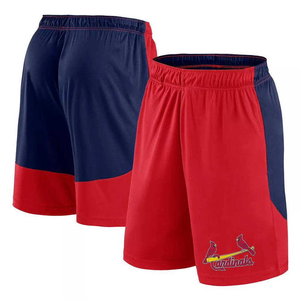 Men's Fanatics Red/Navy St. Louis Cardinals Launch Polyester Shorts, Size: 2XL Product Image