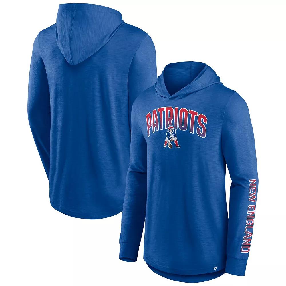 Men's Fanatics Royal New England Patriots Front Runner Long Sleeve Hooded T-Shirt,  Product Image
