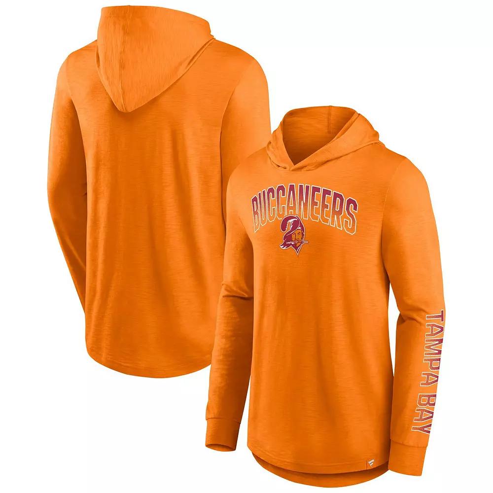 Men's Fanatics Orange Tampa Bay Buccaneers Front Runner Long Sleeve Hooded T-Shirt,  Product Image