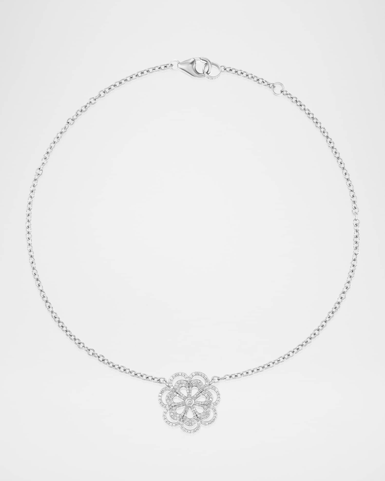 Diamond Daisy Connector on Link Chain Necklace Product Image