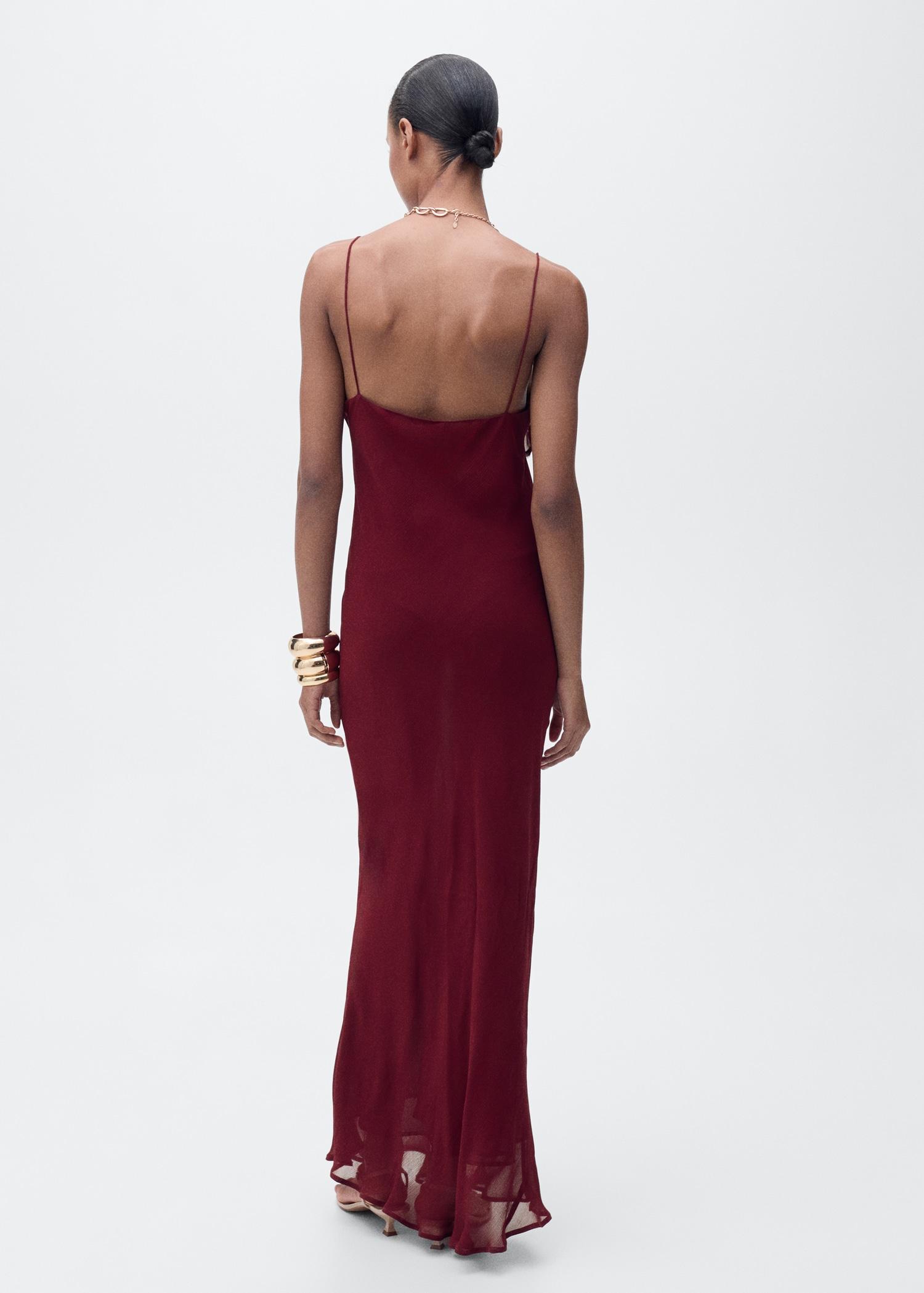 Chiffon dress with ruffle detail - Women | MANGO USA Product Image