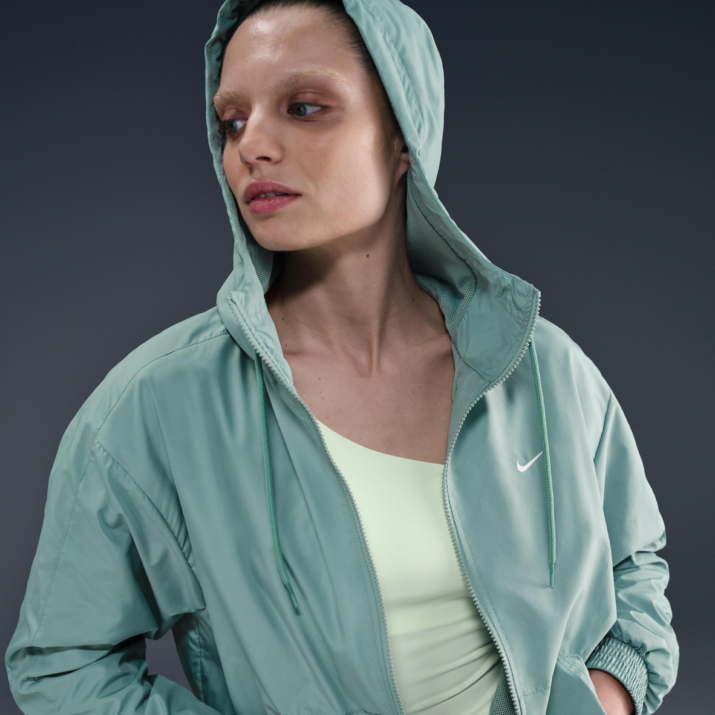 Womens Nike Sportswear Classic Wovens Loose UV Hooded Jacket | FV6298-017 Product Image