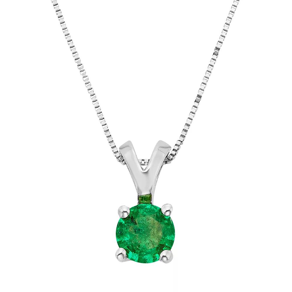 The Regal Collection Emerald 14k Gold Pendant Necklace, Women's,  Product Image