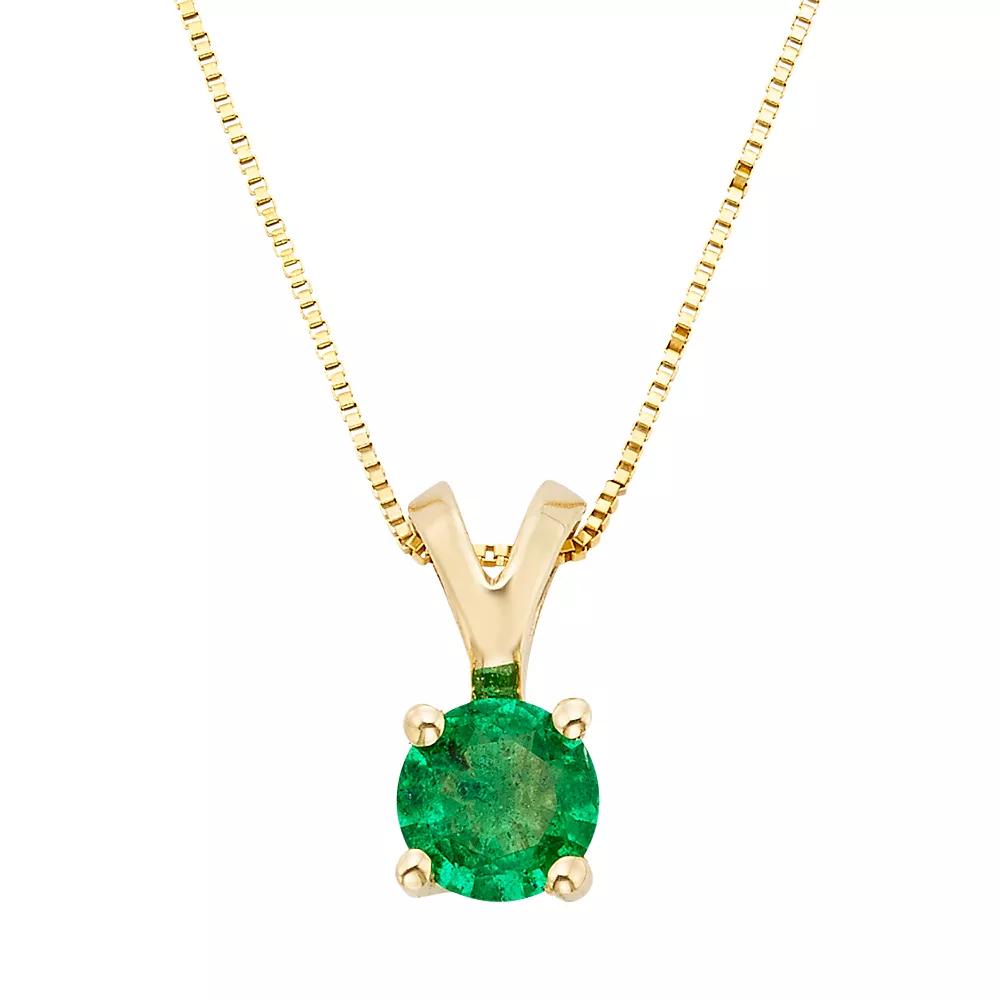 The Regal Collection Emerald 14k Gold Pendant Necklace, Women's,  Product Image