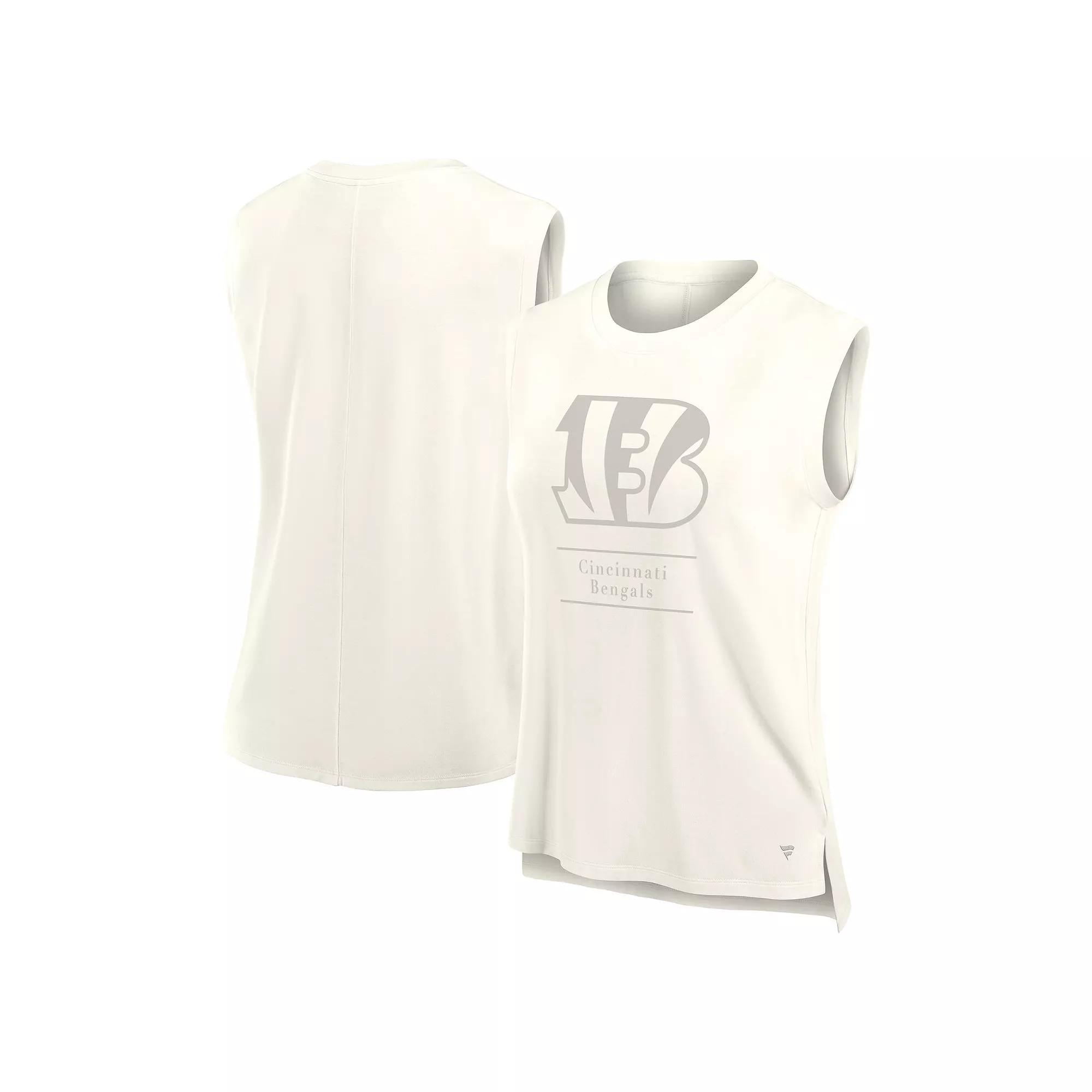 Women's Fanatics Cream Cincinnati Bengals Studio Embrace Tank Top,  Product Image