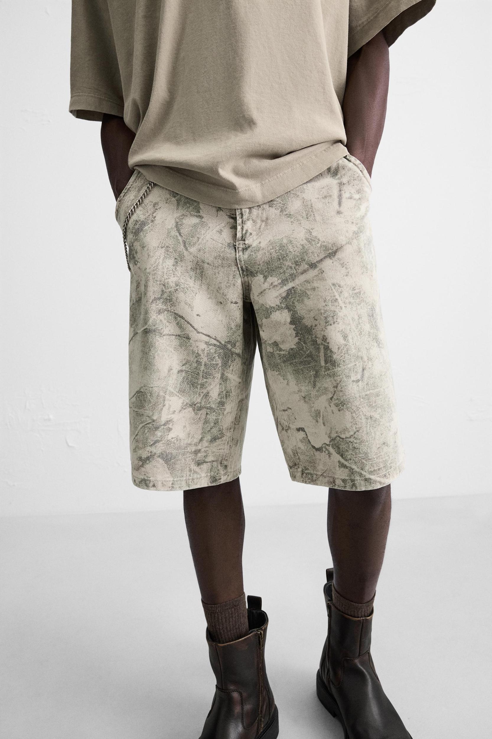 ABSTRACT PRINT RELAXED FIT BERMUDA SHORTS Product Image