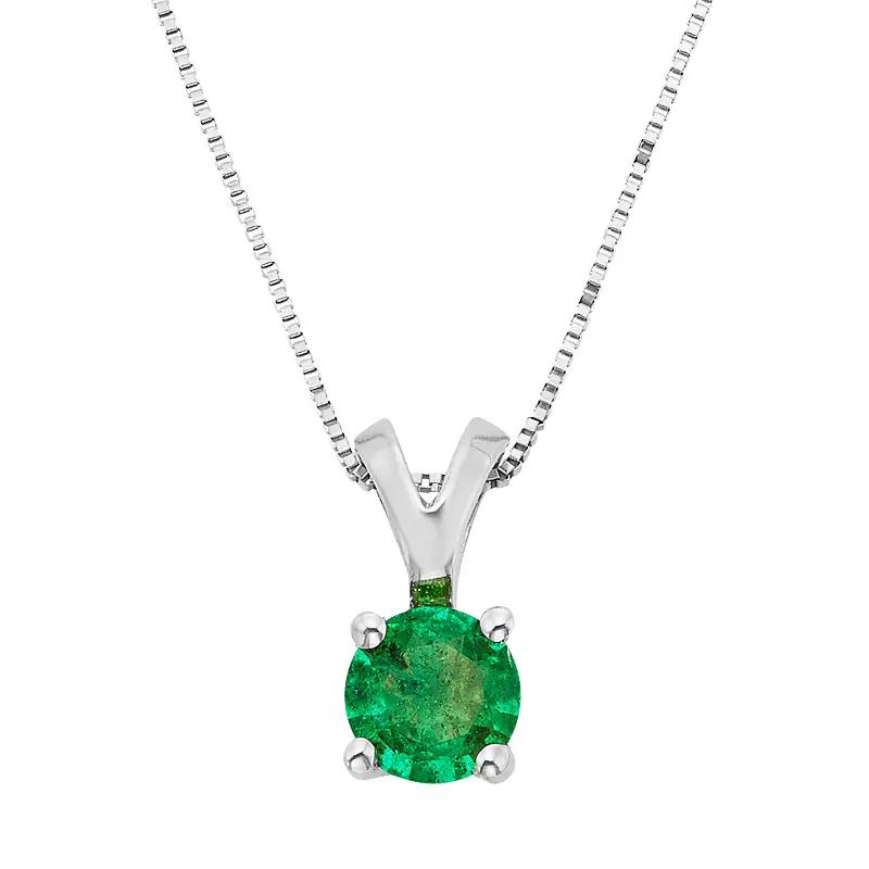 The Regal Collection Emerald 14k Gold Pendant Necklace, Women's,  Product Image