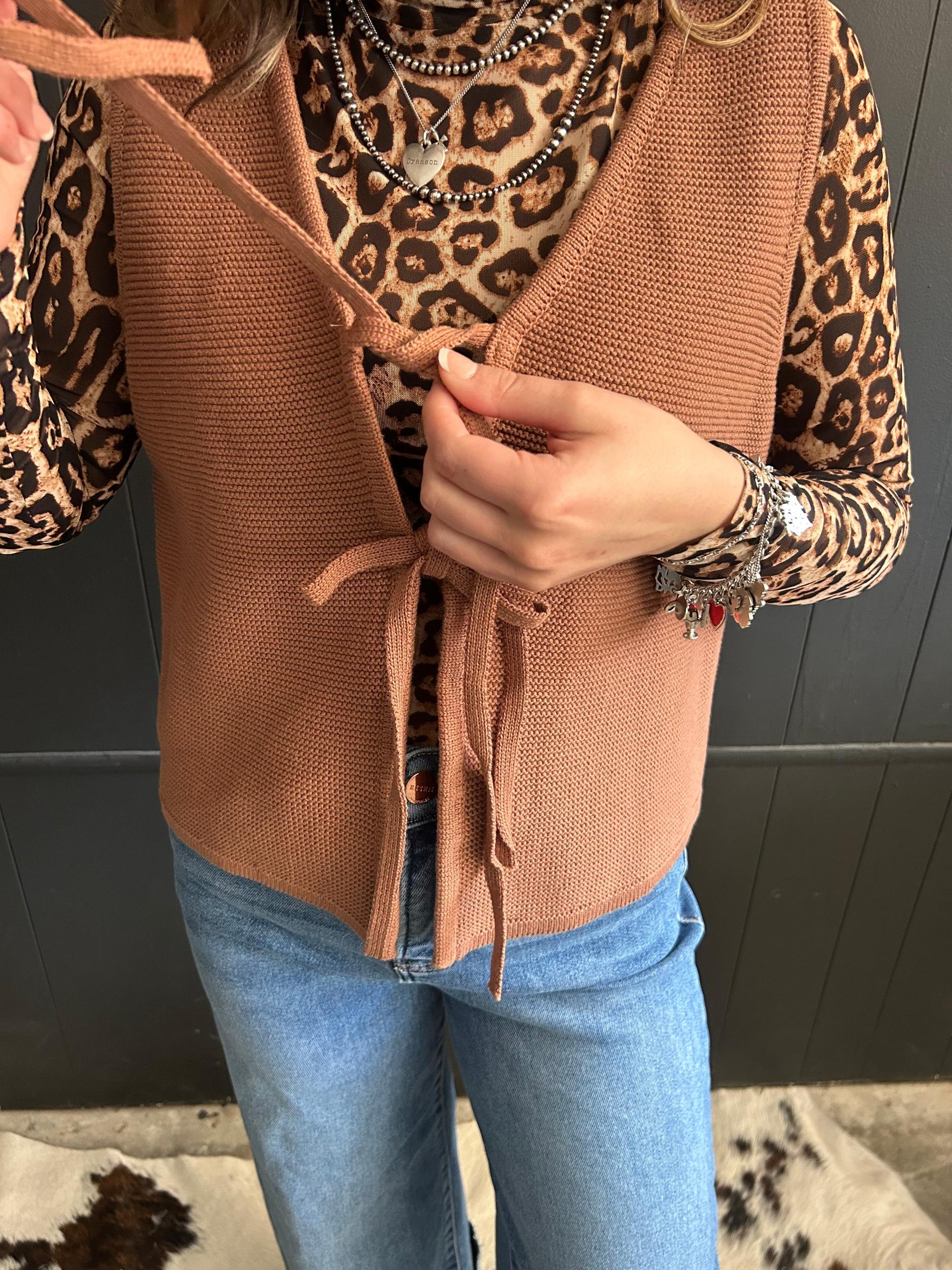 Madfit Front Tie Sweater Vest- 2 Colors Product Image