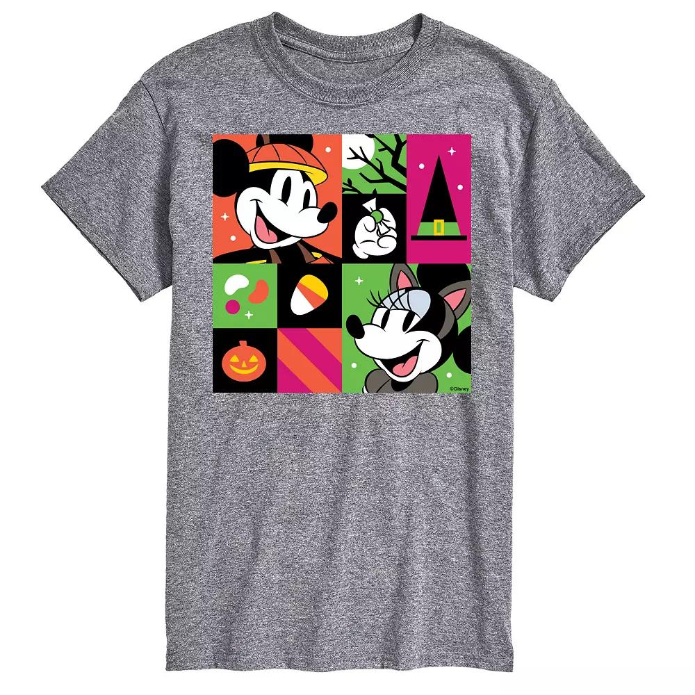Disney's Mickey & Minnie Mouse Men's Trick Or Treat Grid Graphic Tee,  Product Image