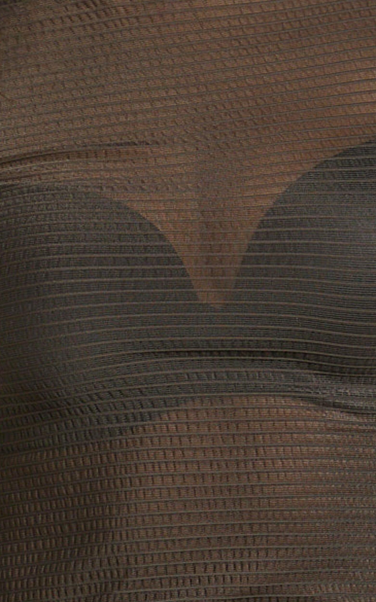 Rhialyn Top - Long Sleeve Sheer Top in Chocolate Product Image