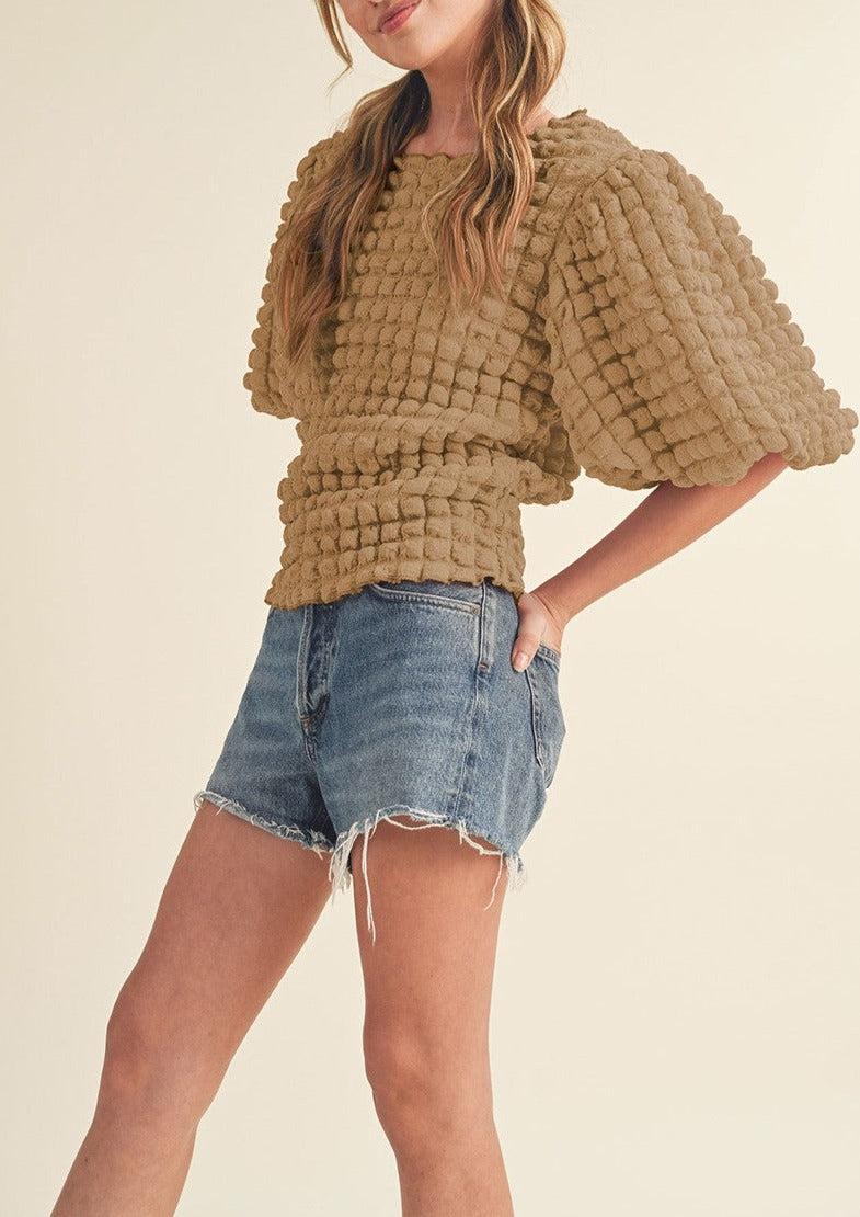 Bubble Sleeve Top Product Image