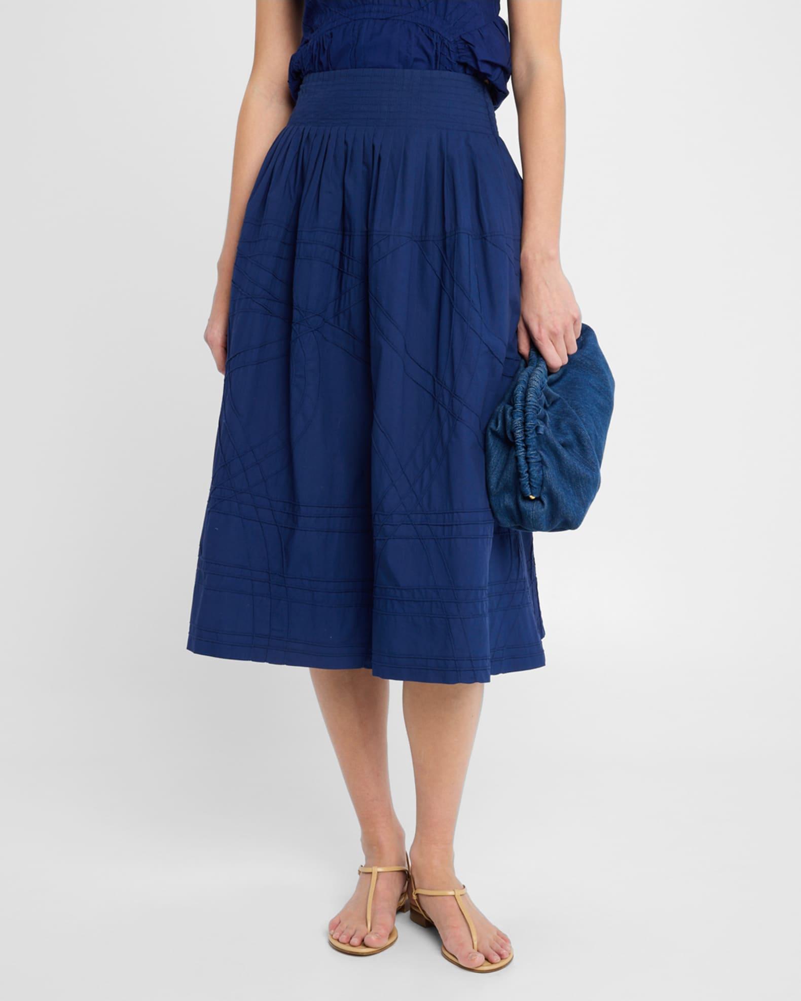 Camden Cotton Poplin Midi Skirt Product Image