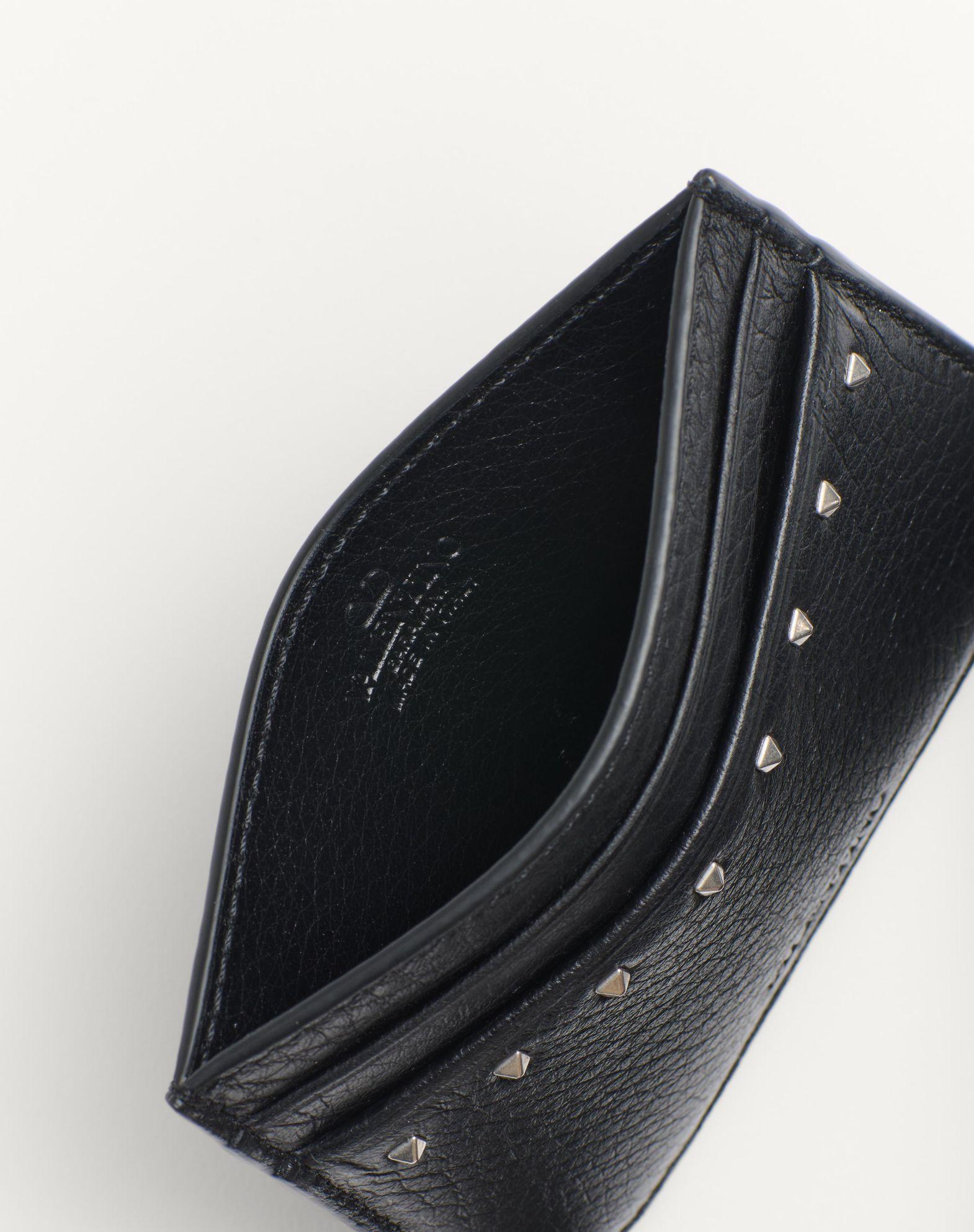 Rockstud Grainy Calfskin Cardholder Product Image