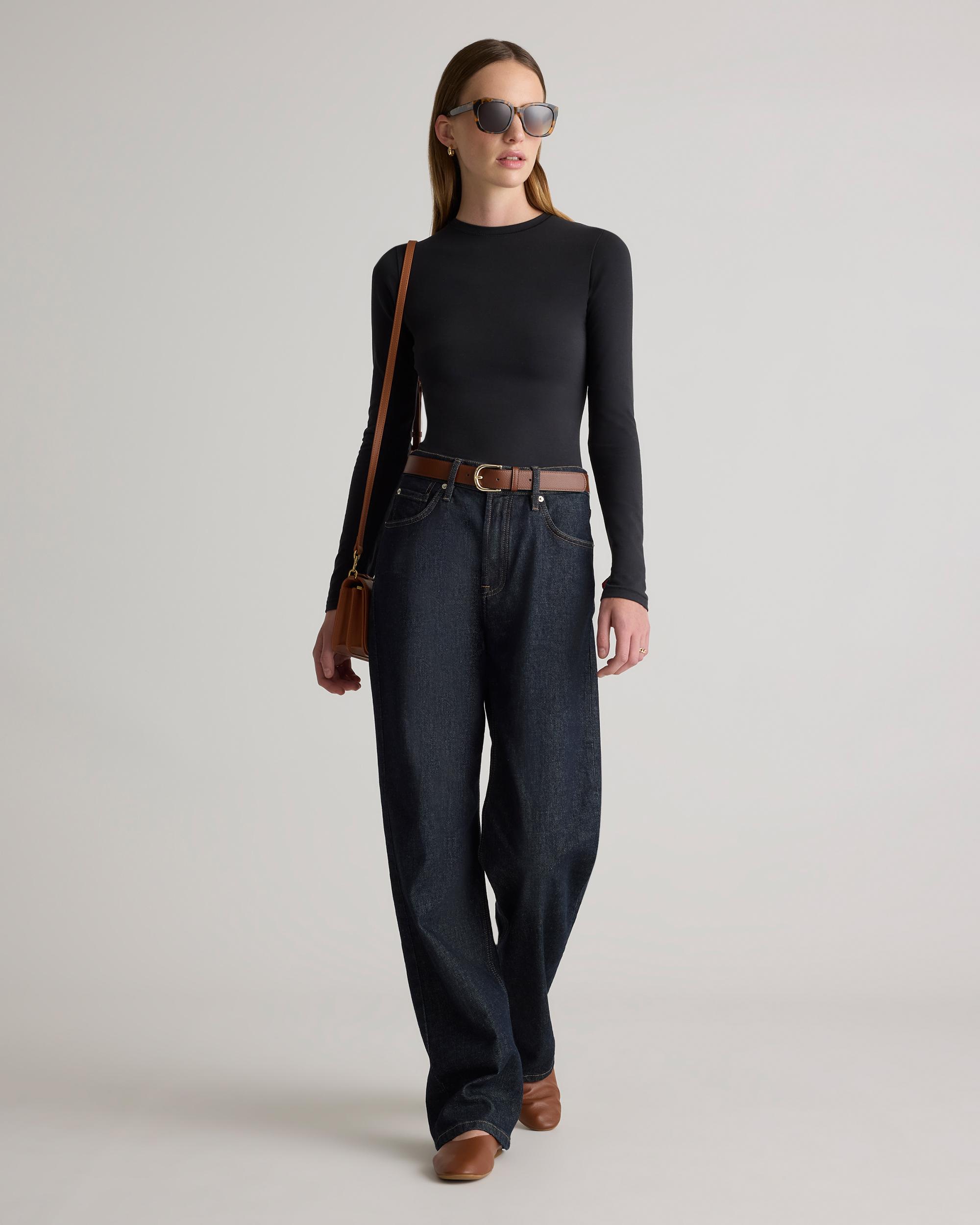 Quince | Women's Stretch Cotton Jersey Fitted Long Sleeve T-Shirt Size XL, Organic Cotton Product Image