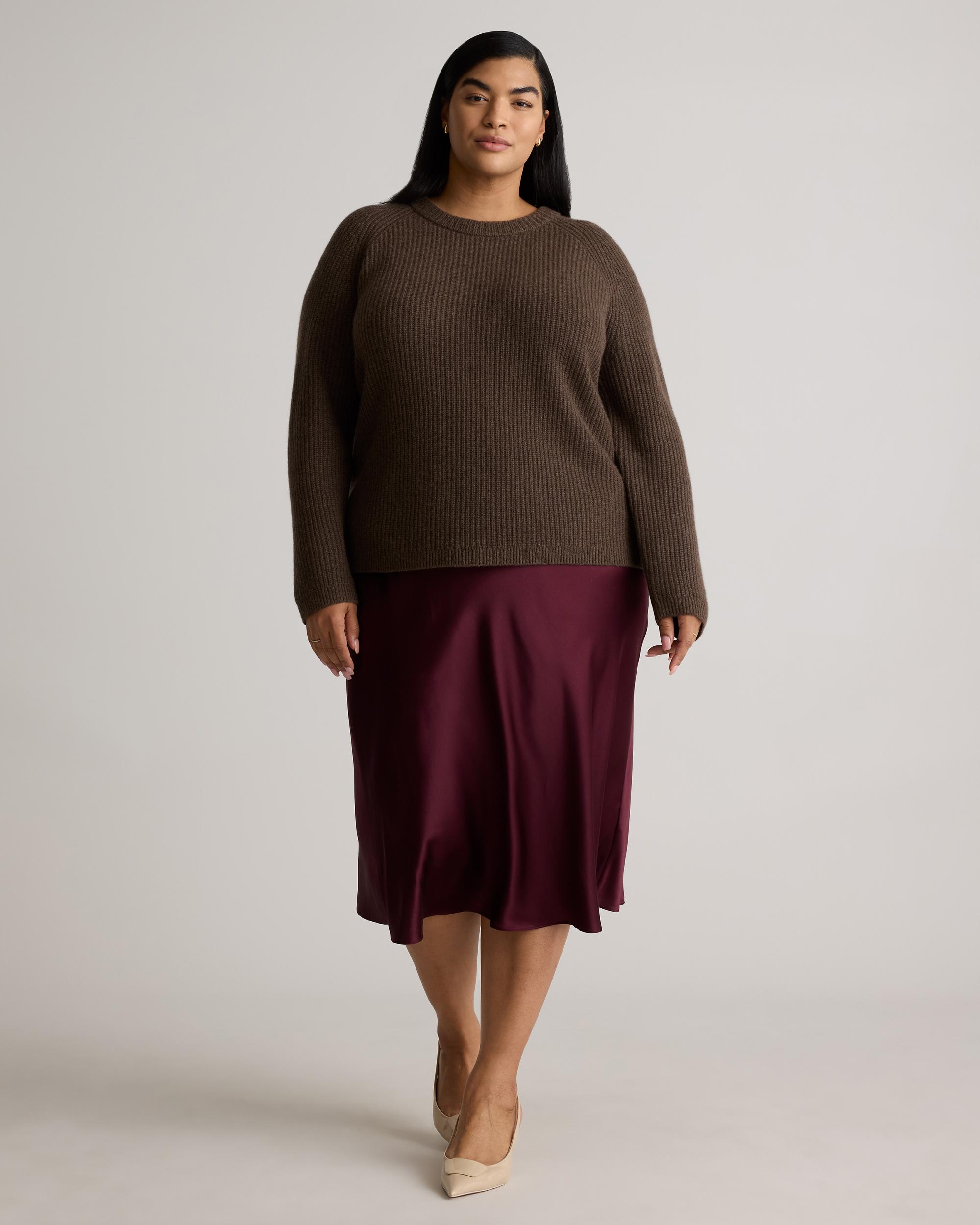 Quince | Women's Mongolian Cashmere Fisherman Crewneck Sweater Product Image