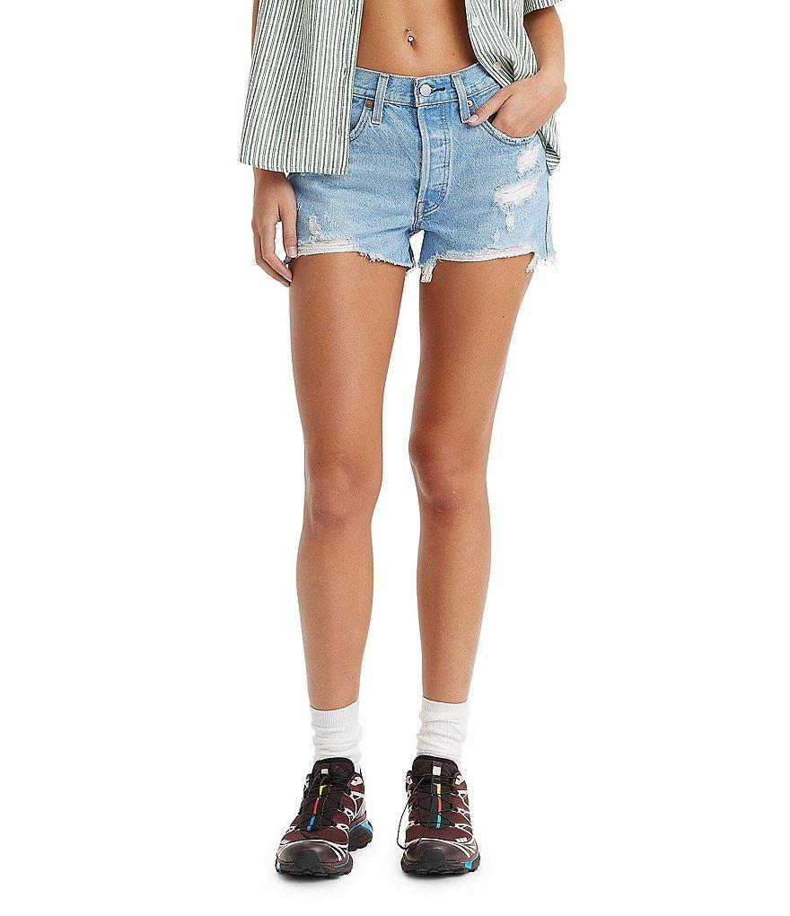 Levi's® Original High Rise Destructed Frayed Hem Shorts Product Image