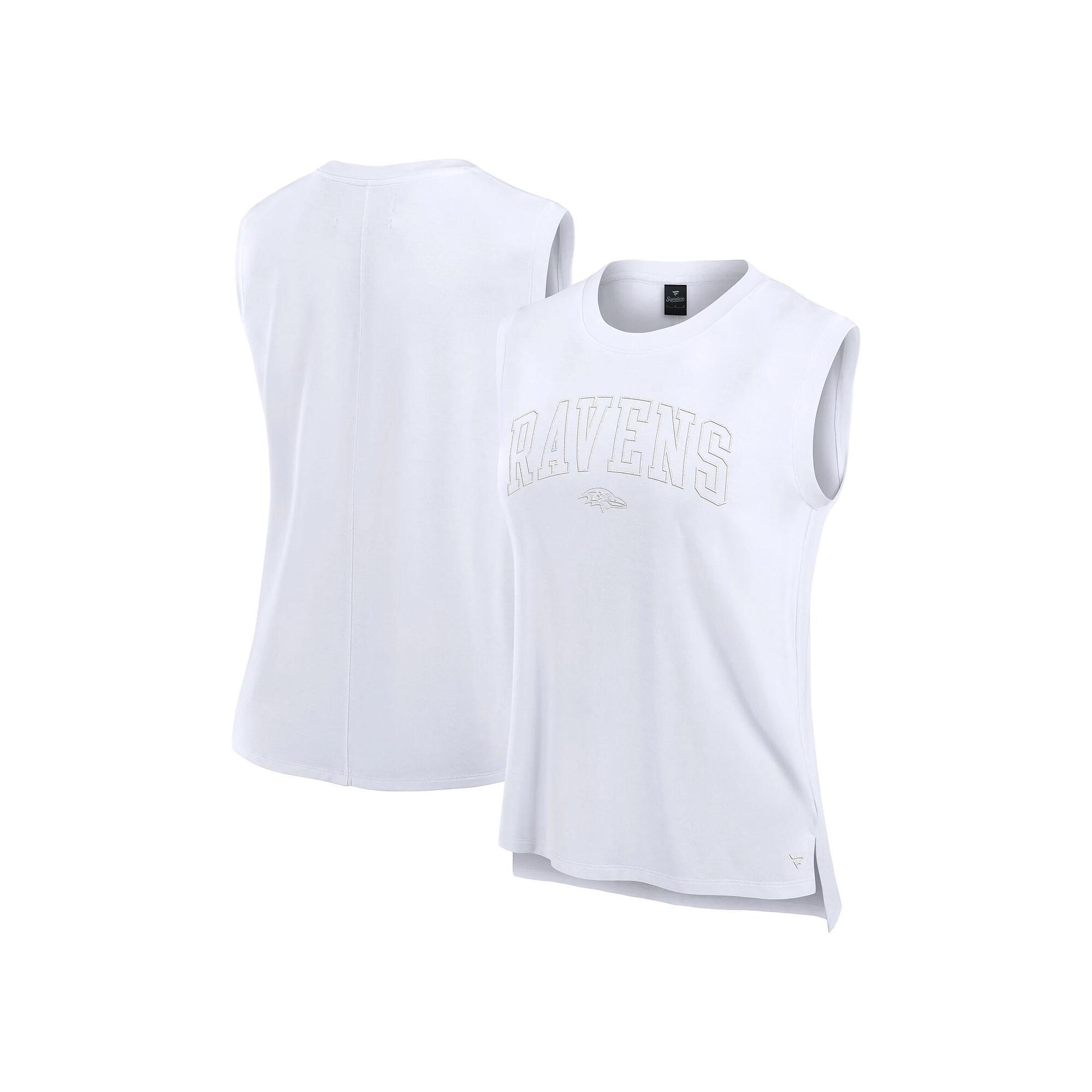 Women's Fanatics White Baltimore Ravens Studio Gym Tank Top,  Product Image