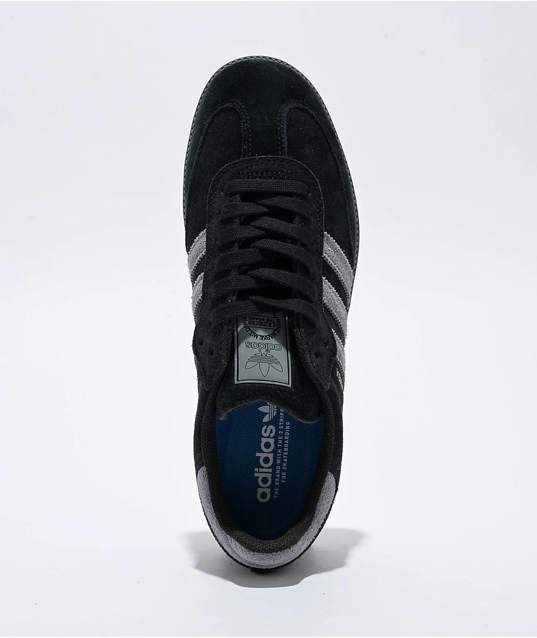 adidas Samba ADV Core Black, Grey Four & Gold Skate Shoes Product Image
