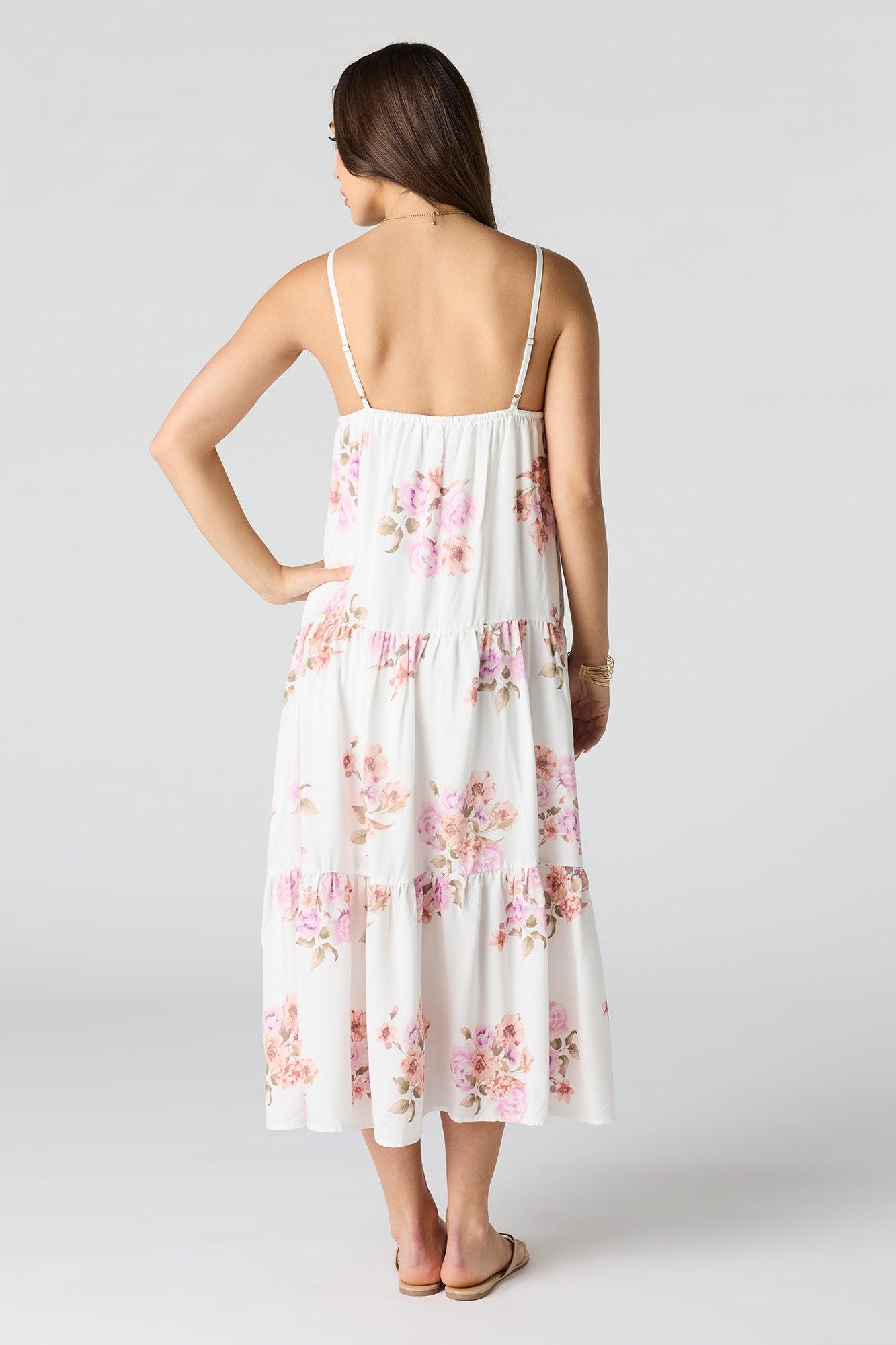 Floral Babydoll Maxi Dress Female Product Image