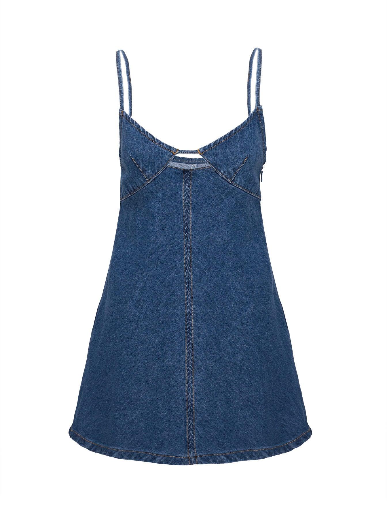Arwen Denim Mini Dress Blue Product Image