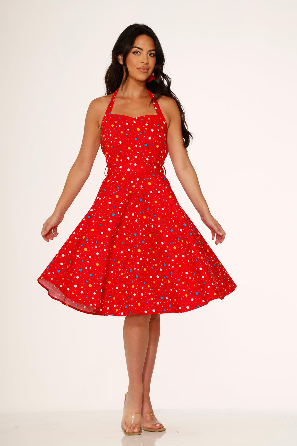 Red Candy Halter Swing Dress Product Image