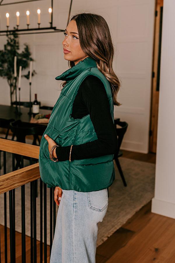 Creekside Cabin Puffer Vest in Hunter Green Product Image