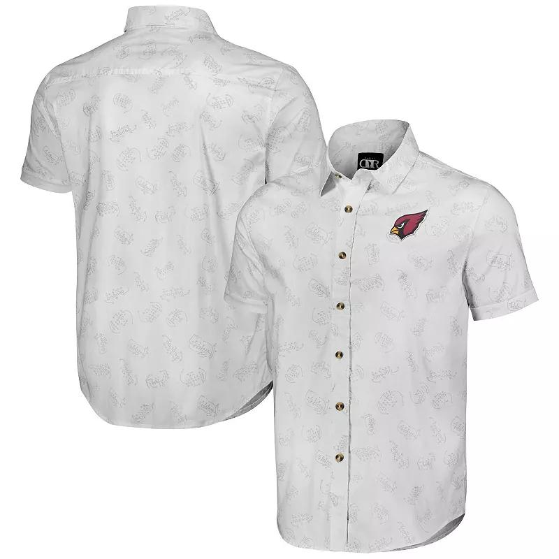 Men's NFL x Darius Rucker Collection by Fanatics White Los Angeles Rams Woven Short Sleeve Button Up Shirt,  Product Image