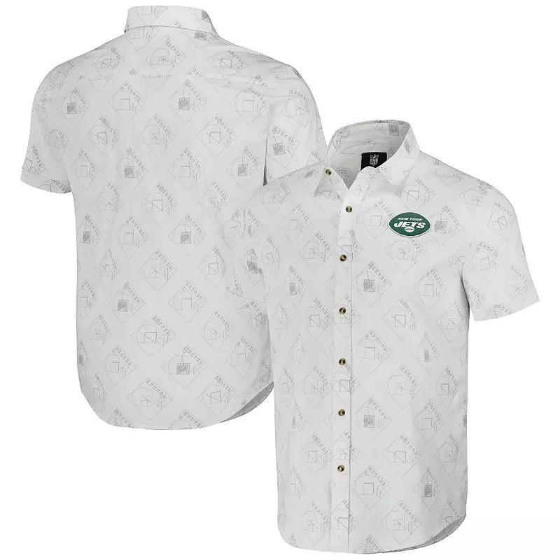 Men's NFL x Darius Rucker Collection by Fanatics White Los Angeles Rams Woven Short Sleeve Button Up Shirt,  Product Image