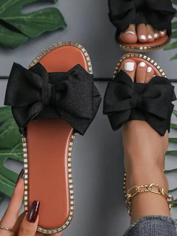 Bowknot Open Toe Split-Joint Slippers Product Image