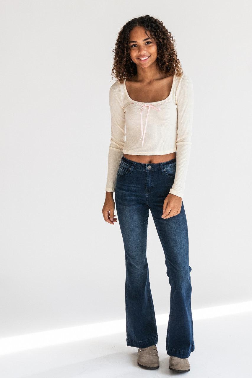 Mid Rise Flare Jeans Product Image