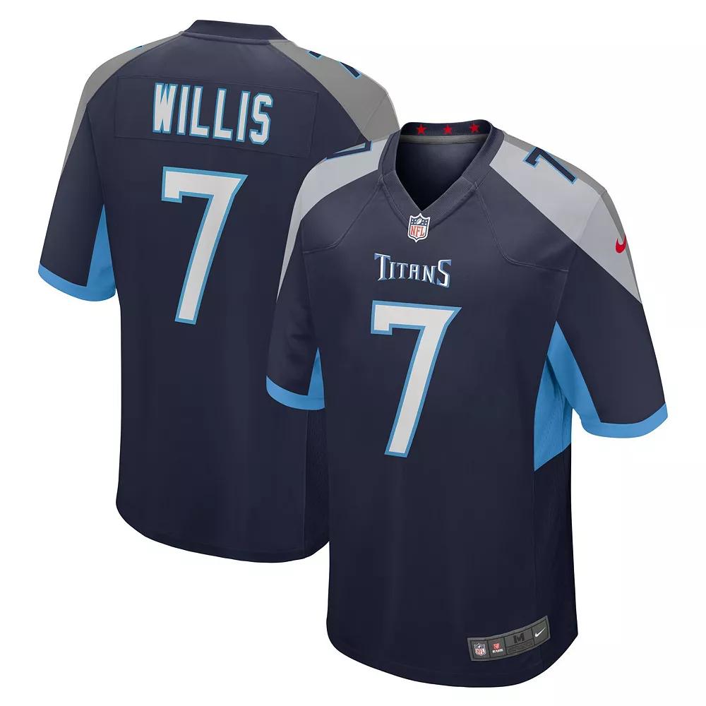 Men's Nike Malik Willis Navy Tennessee Titans Player Game Jersey,  Product Image