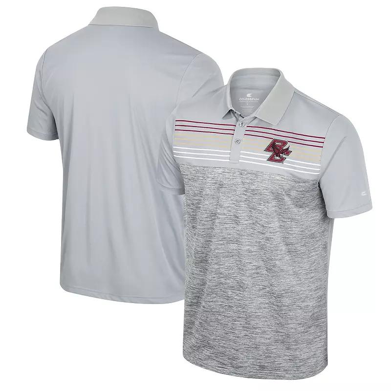 Men's Colosseum Gray Boston College Eagles Cybernetic Polo,  Product Image