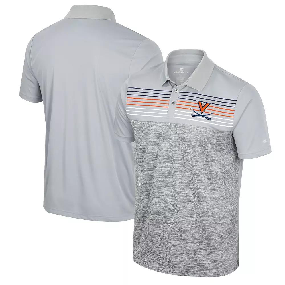 Men's Colosseum Gray Virginia Cavaliers Cybernetic Polo, Size: 2XL, Grey Product Image