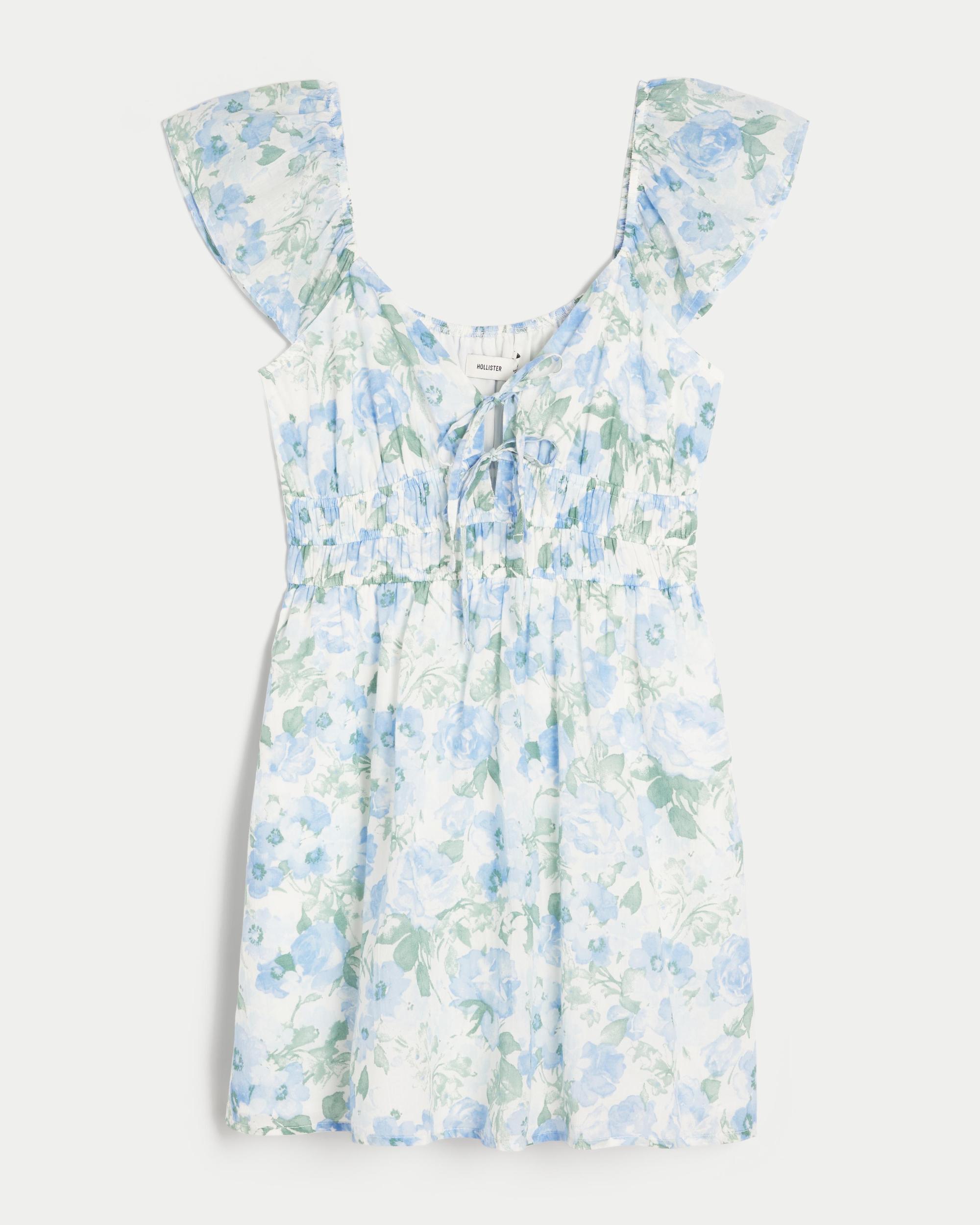 Flutter Sleeve Double-Tie Skort Dress Product Image