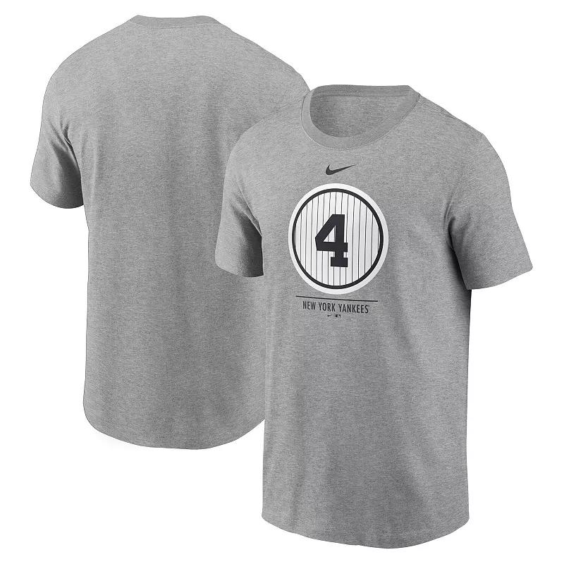 Men's Nike Lou Gehrig Heathered Gray New York Yankees Cooperstown Collection Lou Gehrig Day Retired Number T-Shirt,  Product Image