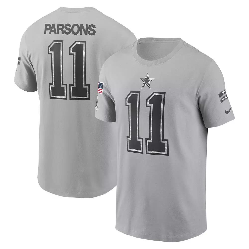 Men's Nike Micah Parsons Gray Dallas Cowboys 2024 Salute To Service Name & Number T-Shirt, Size: Medium, Grey Product Image