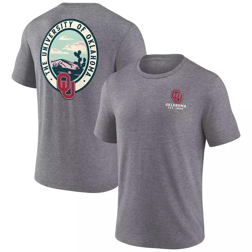 Men's Fanatics  Gray Oklahoma Sooners Heritage Tri-Blend Region Outdoors T-Shirt, Size: Large, Grey Product Image