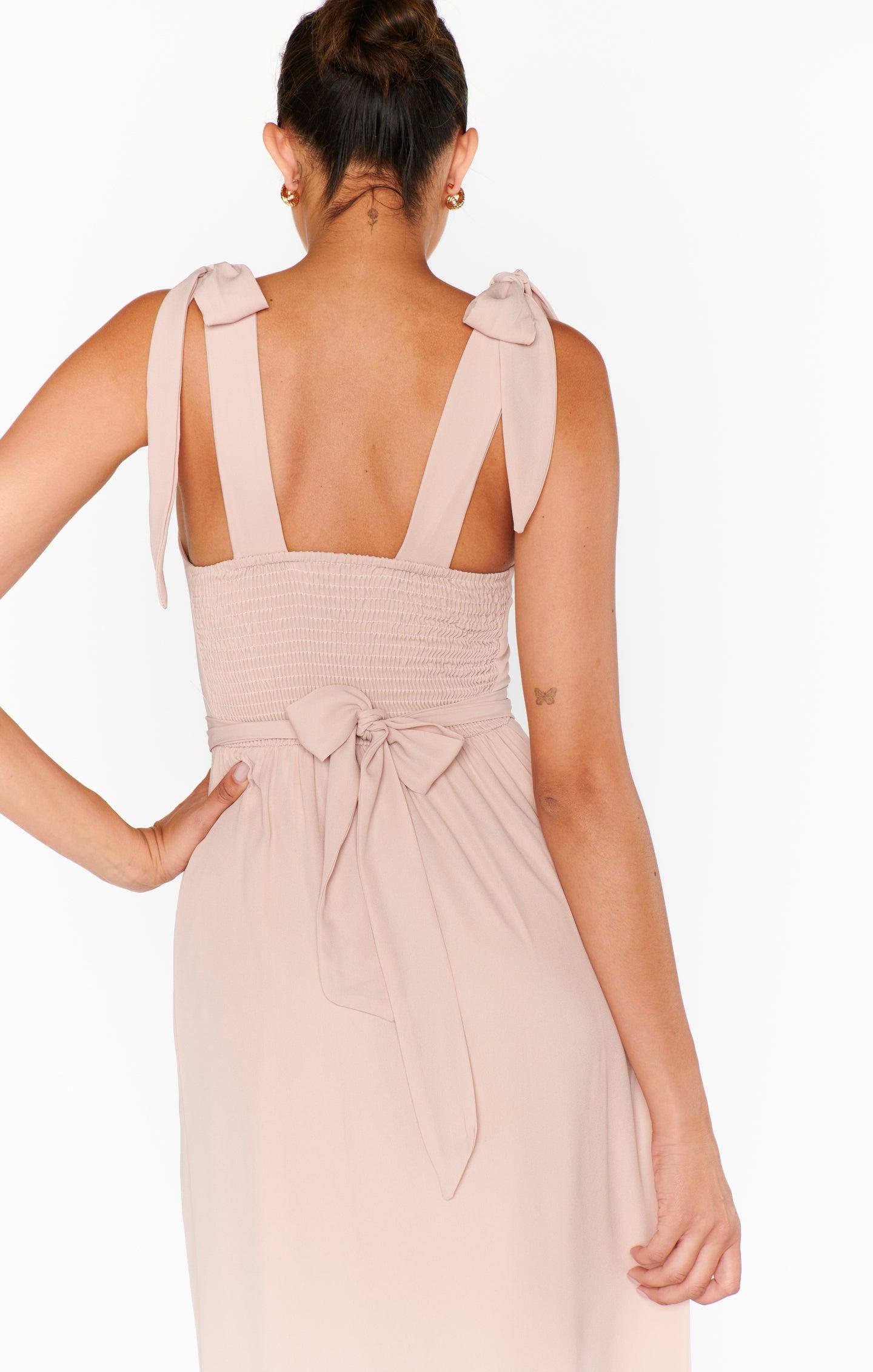 Claire Midi Dress ~ Dusty Blush Crisp Product Image