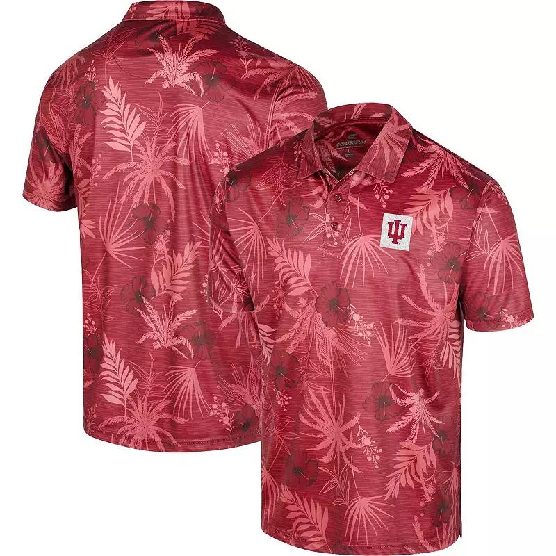 Men's Colosseum Crimson Indiana Hoosiers Palms Team Polo,  Product Image