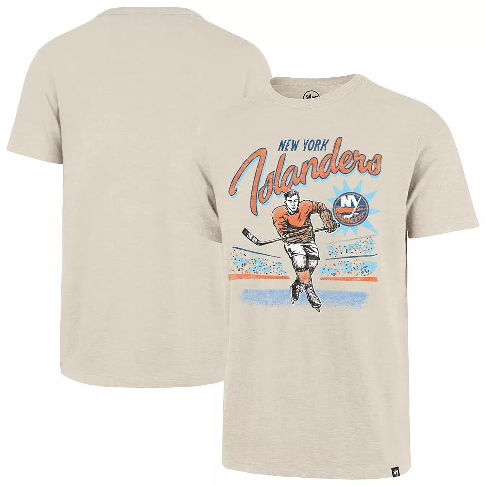 Men's '47  Natural New York Islanders Hockey Player Golden Age Scrum T-Shirt, Size: 2XL, Isl Beige Product Image