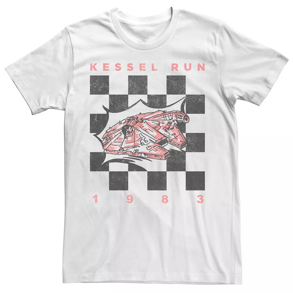 Men's Star Wars Retro Checkered Kessel Run 1983 Tee, Size: Small, White Product Image