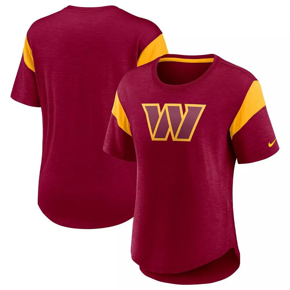 Women's Nike Burgundy Washington Commanders Primary Logo Slub Fashion Top,  Product Image