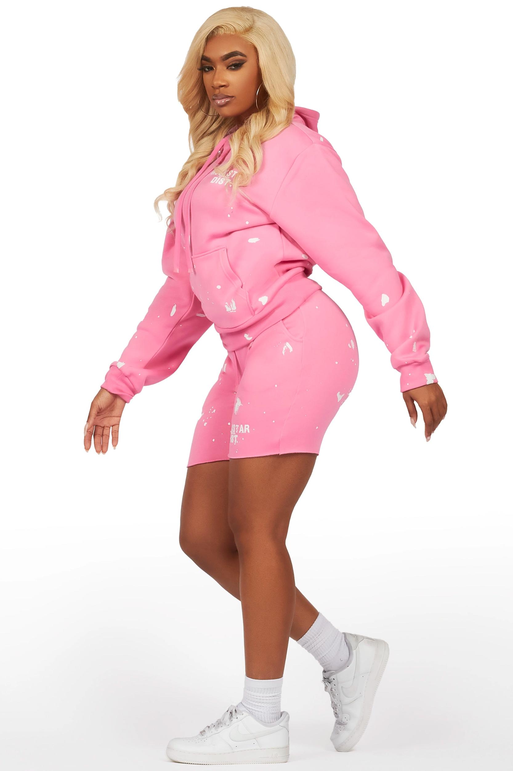 Just Between Us Bubblegum Pink Short Set Female Product Image