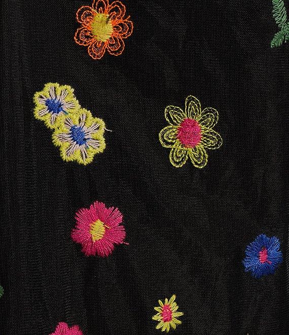 Honey & Sparkle Short Sleeve Black T-Shirt Floral Tulle Babydoll Cami Top Product Image