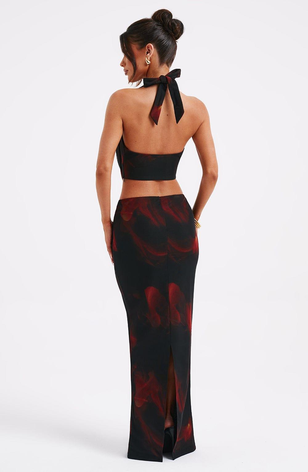 Chrishelle Maxi Skirt - Fire Print Product Image