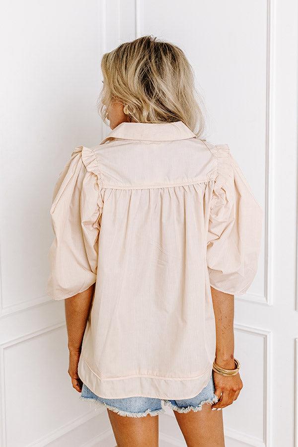 Paris Nights Button Up in Champagne Product Image