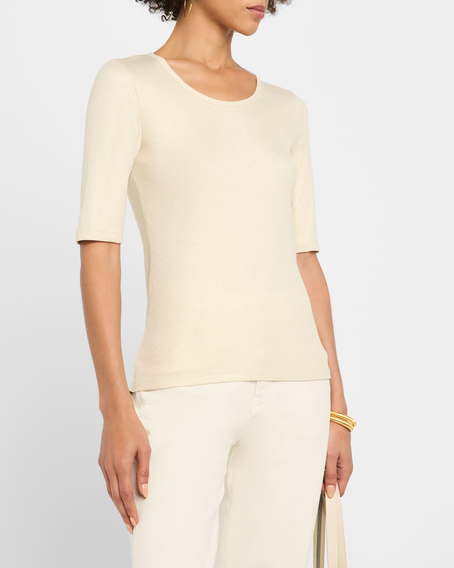 Soft Touch Metallic Ribbed Top Product Image