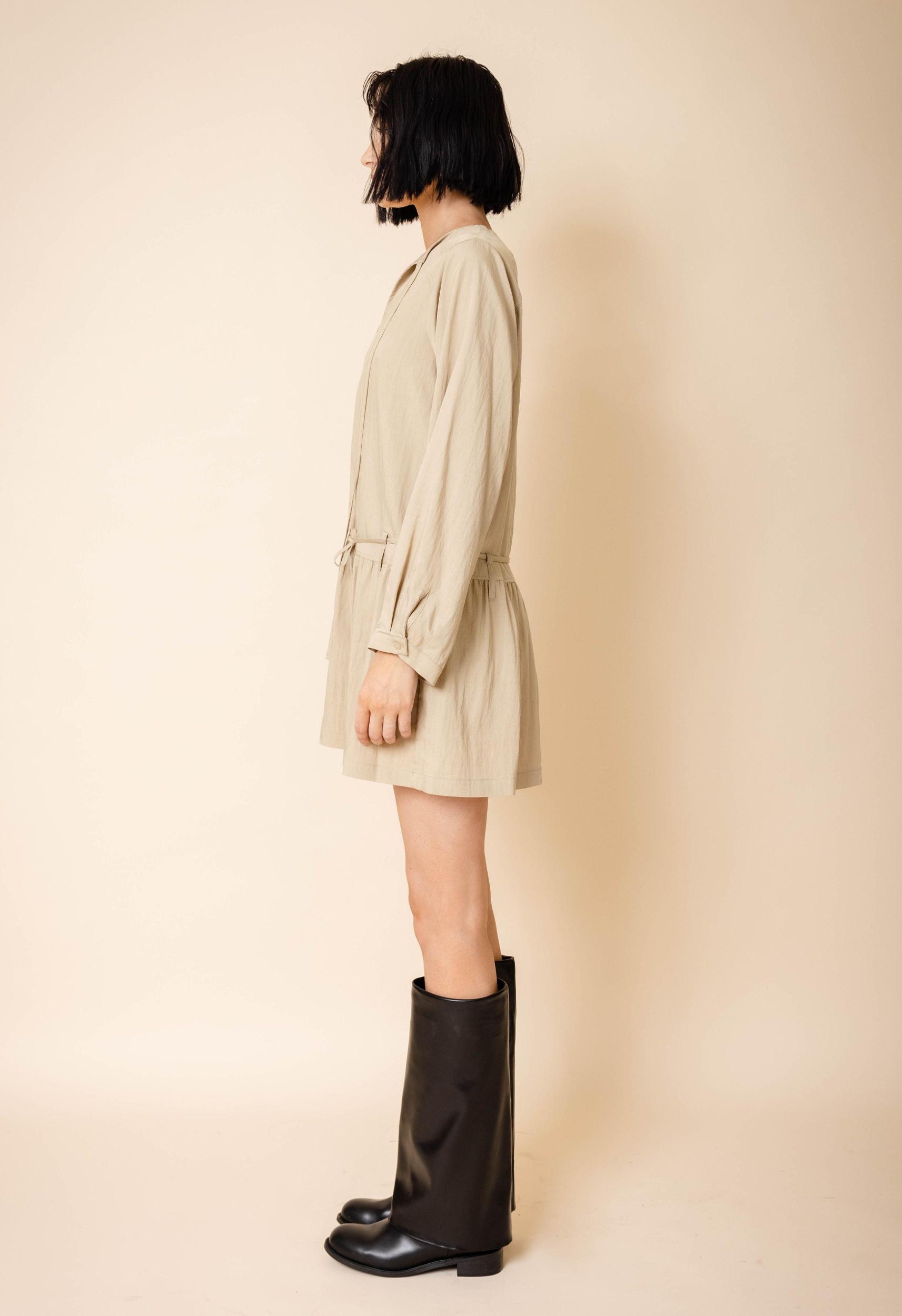 Rae Long Sleeve Pleated Mini Dress Product Image